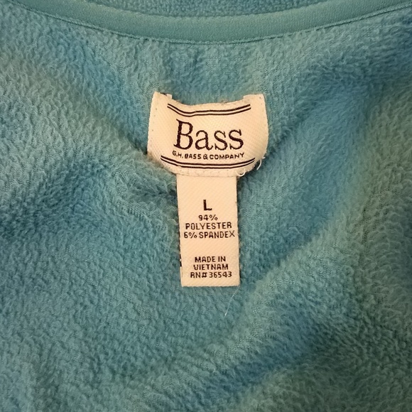 Bass full Zip Blue Polar Fleece Winter Vest Size L - Picture 2 of 8